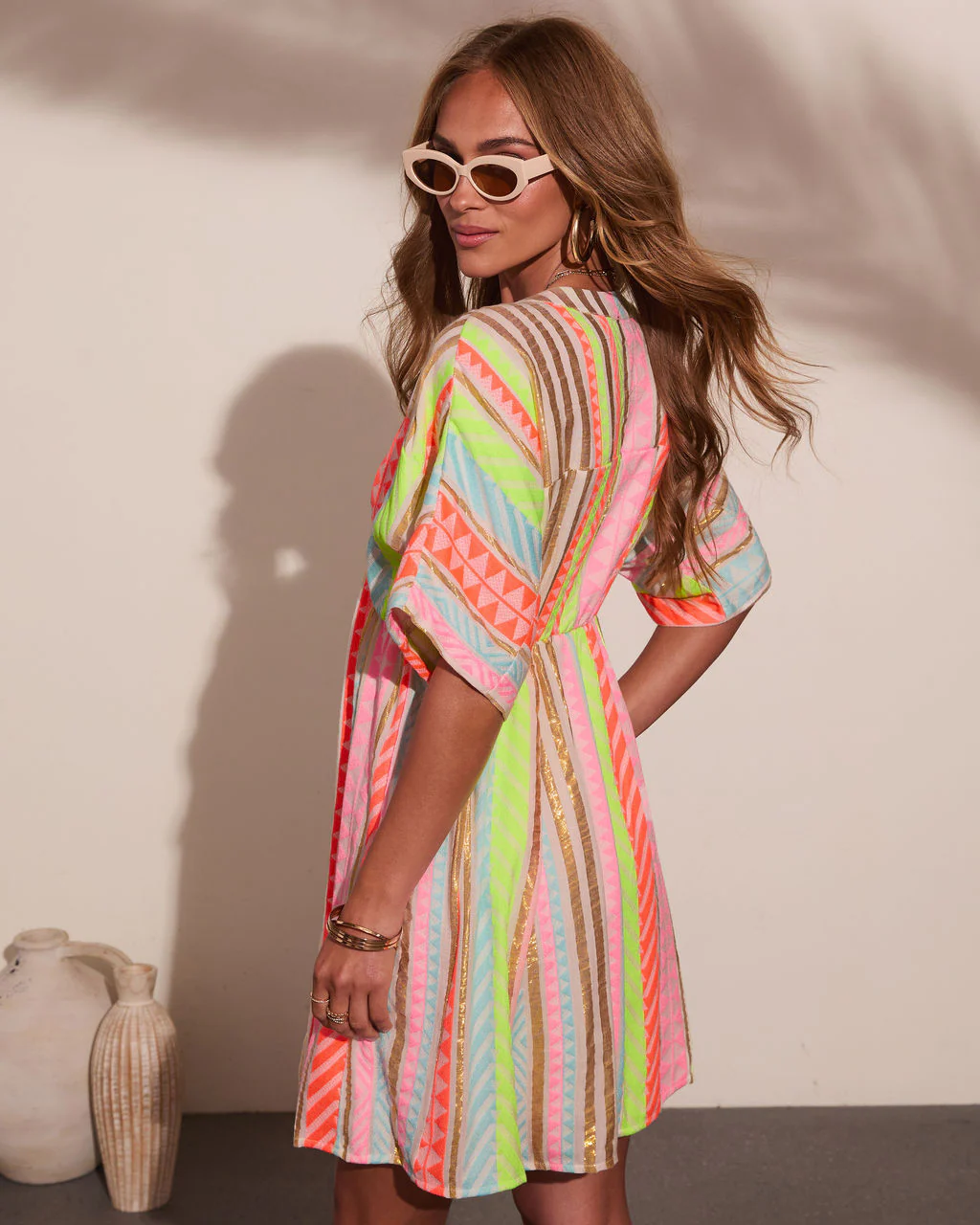 After Glow Muse Striped Abstract Mini Dress - Image 4