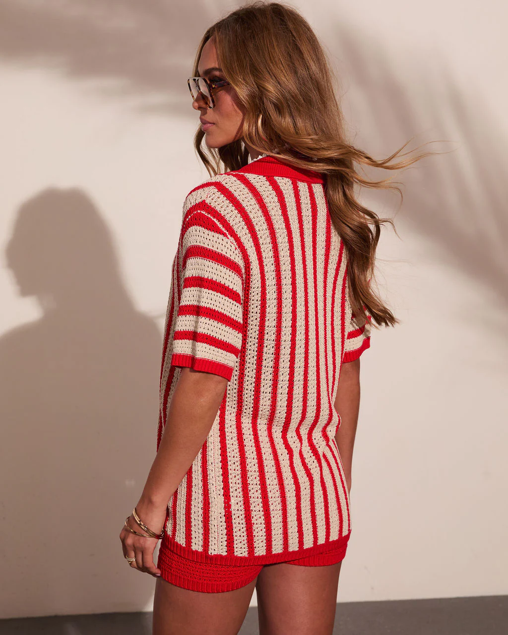 Americana Tide Striped Crochet Cover Up Top - Image 4