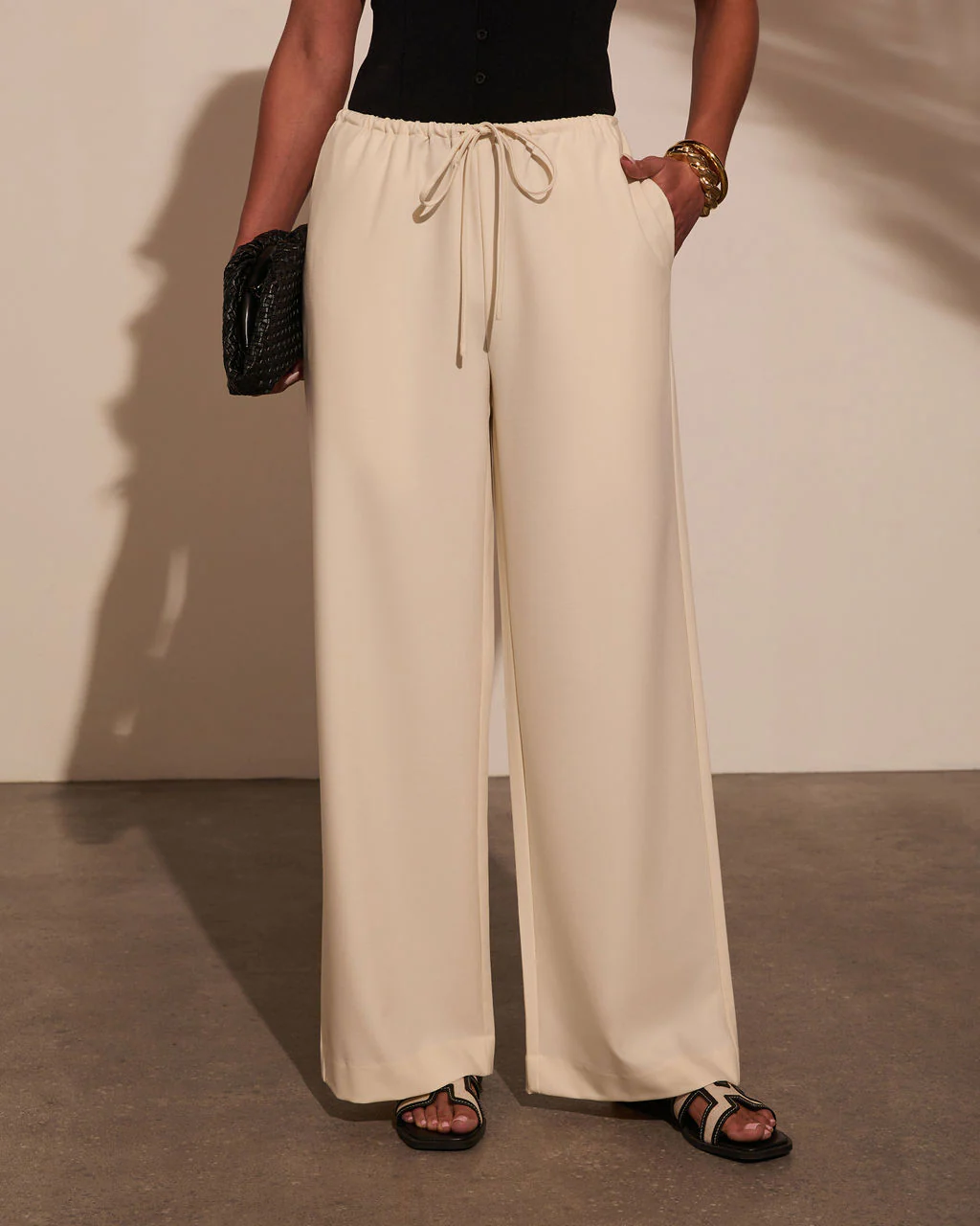 Before Daylight Wide Leg Waist Tie Pants