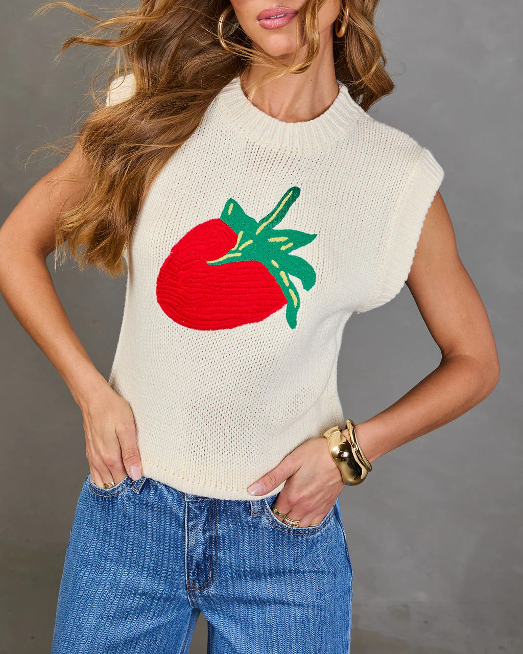 Berry Darling Knit Strawberry Sweater - Image 5