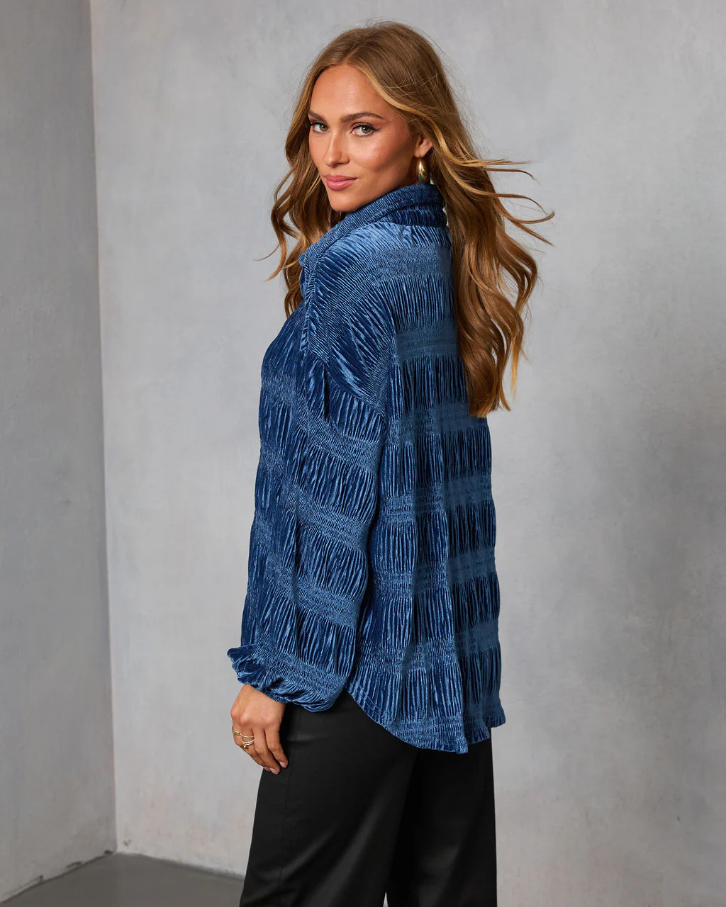 Bette Textured Velvet Button Down Top - Image 16