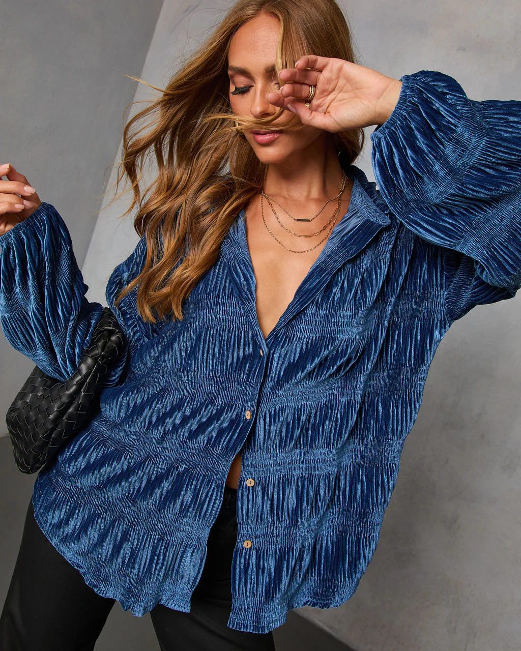 Bette Textured Velvet Button Down Top - Image 18