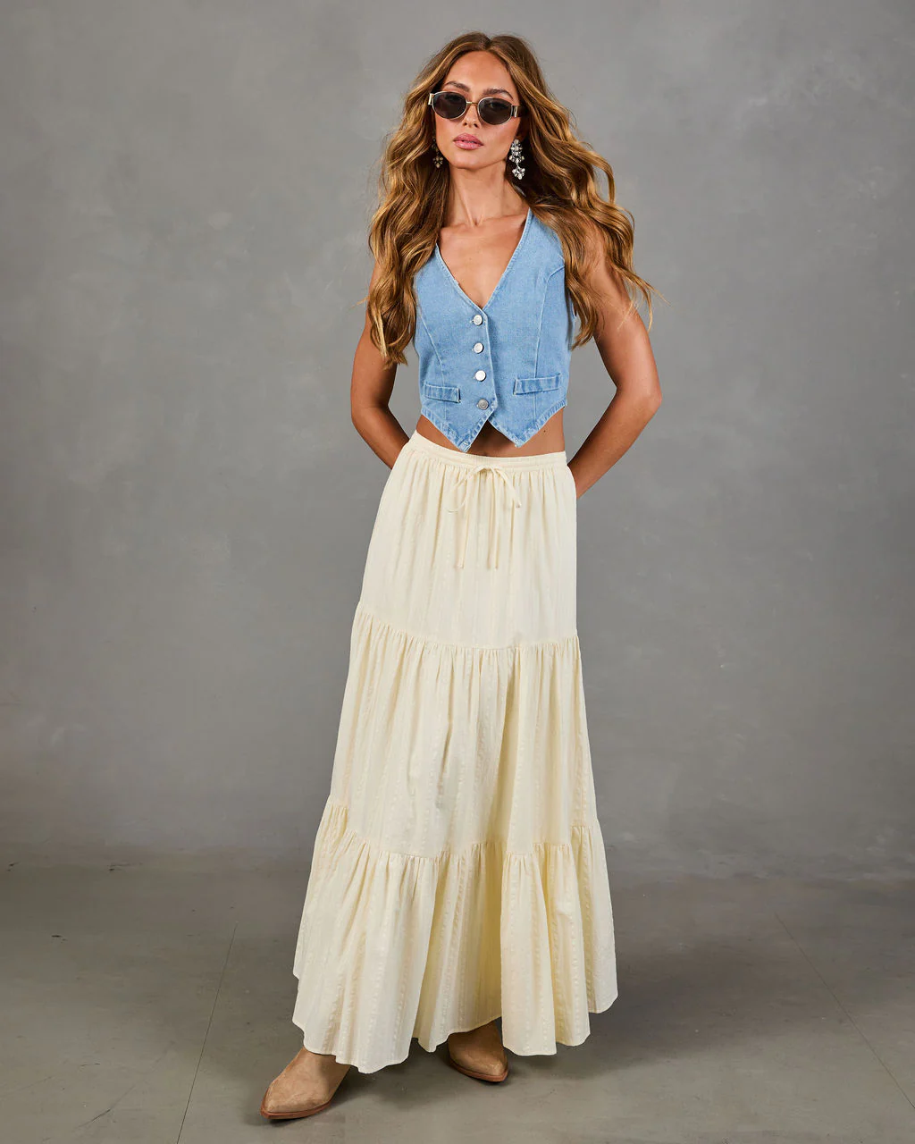 Bonfire Belle Tiered Maxi Skirt