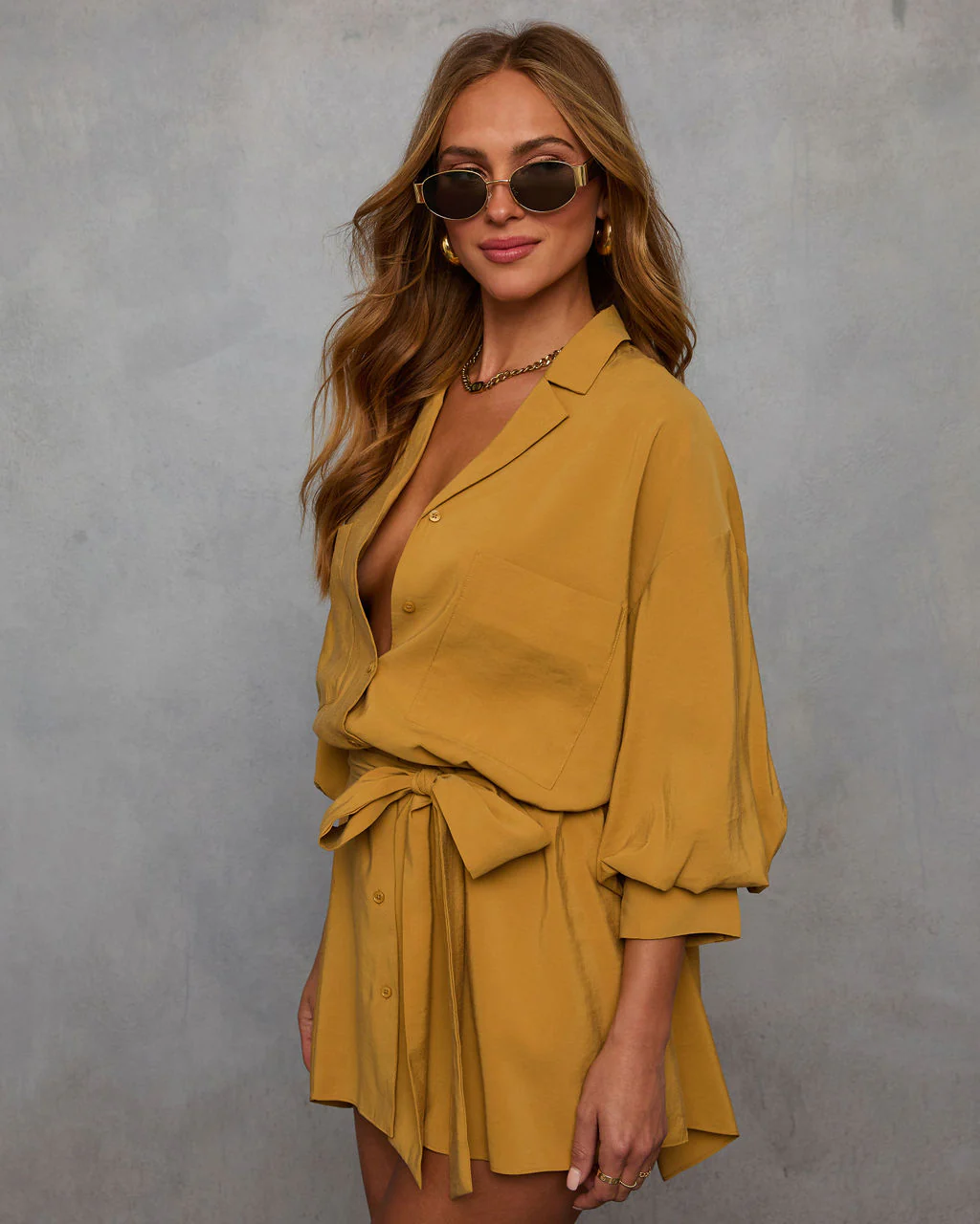 Brenna Blouson Sleeve Shirt Dress - Image 21