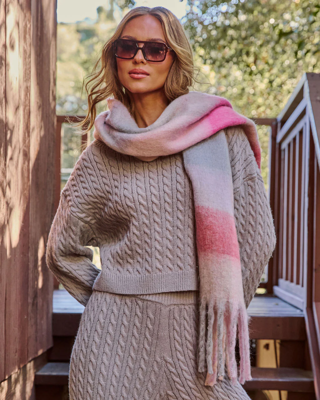 Cabin Light Plaid Print Scarf - Image 8