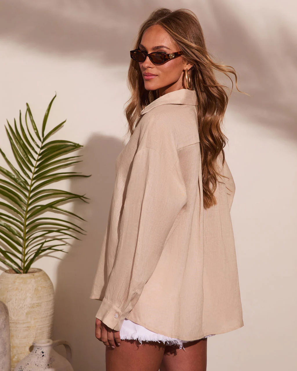 Champagne Coast Linen Button Down Top - Image 4