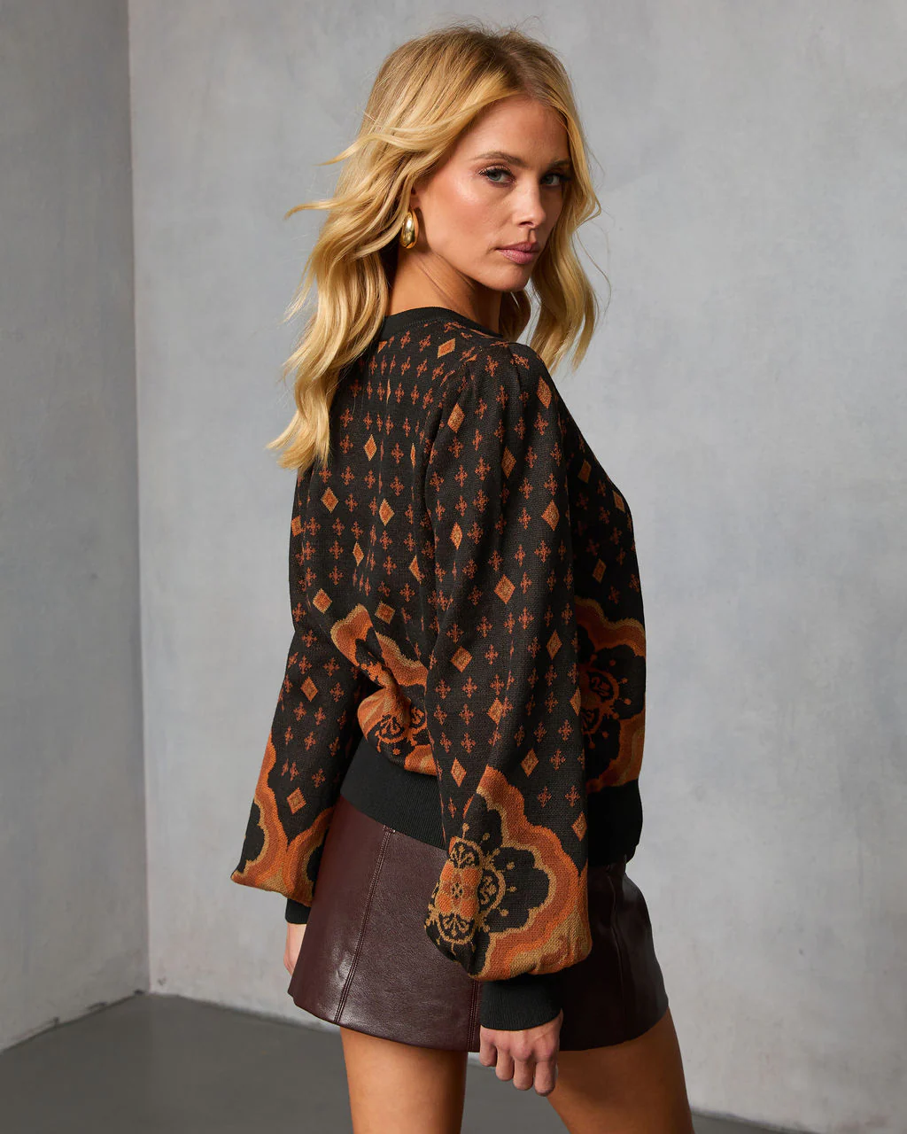 Charise Printed Abstract Sweater - Image 4