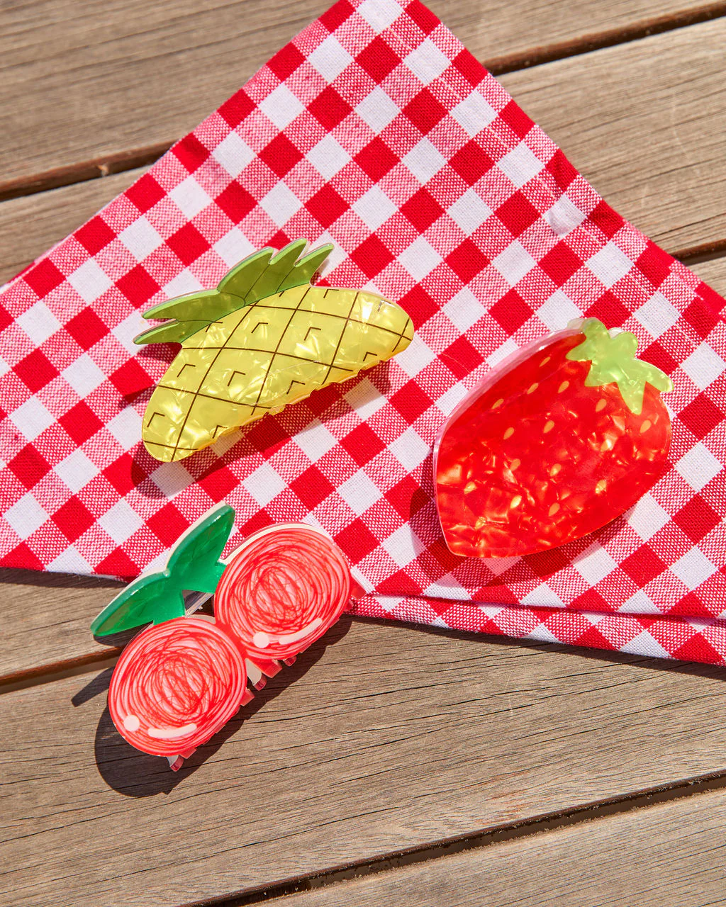 Citrus Charm Fruit Hair Clip Set