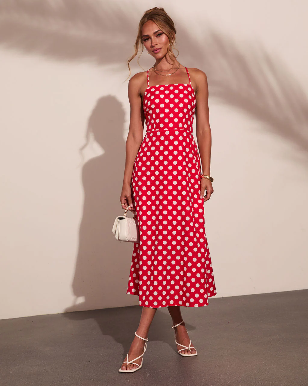Coastal Charm Polka Dot Midi Dress