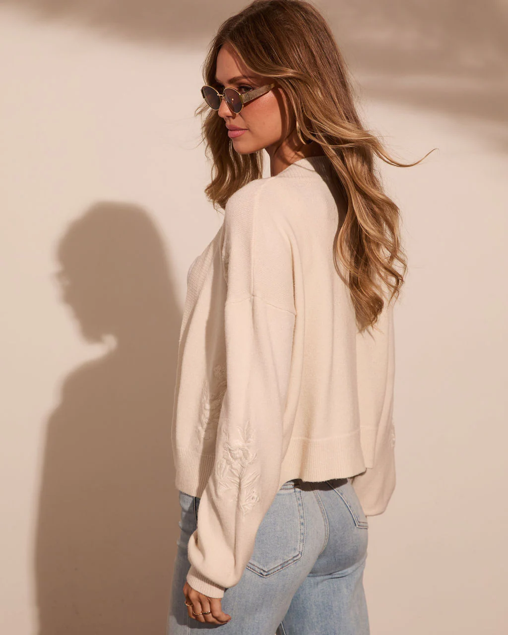 Coastal Darling Embroidered Floral Cardigan - Image 4