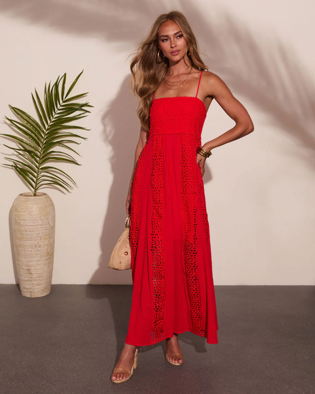 Coastal Elegance Cotton Crochet Maxi Dress - Image 5