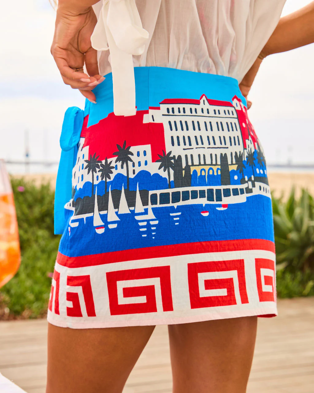 Coastal Voyage Novelty Wrap Tie Mini Skirt - Image 4
