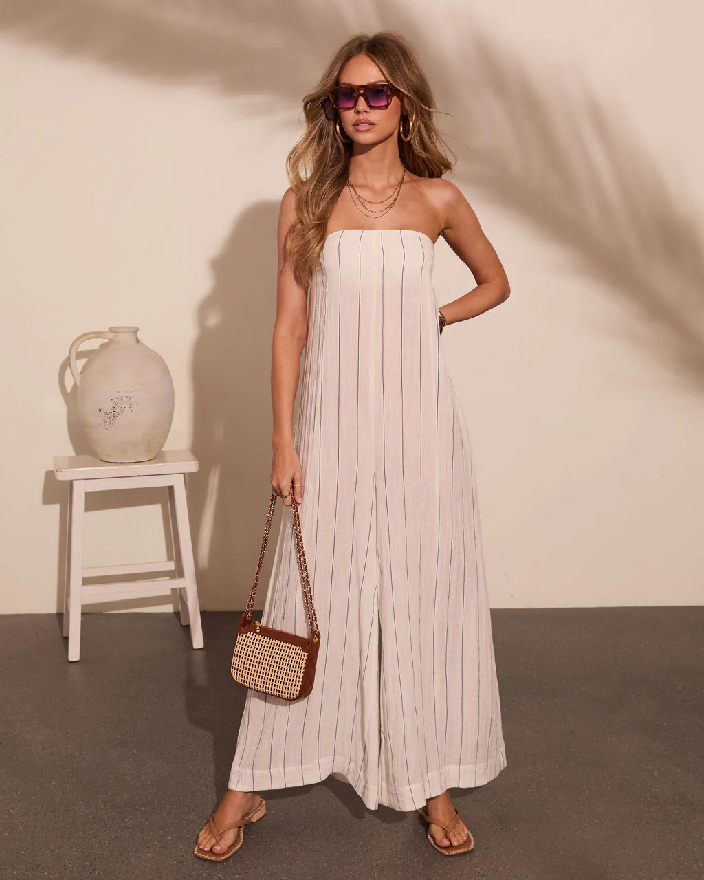 Daily Leisure Relaxed Striped Jumpsuit - Image 5