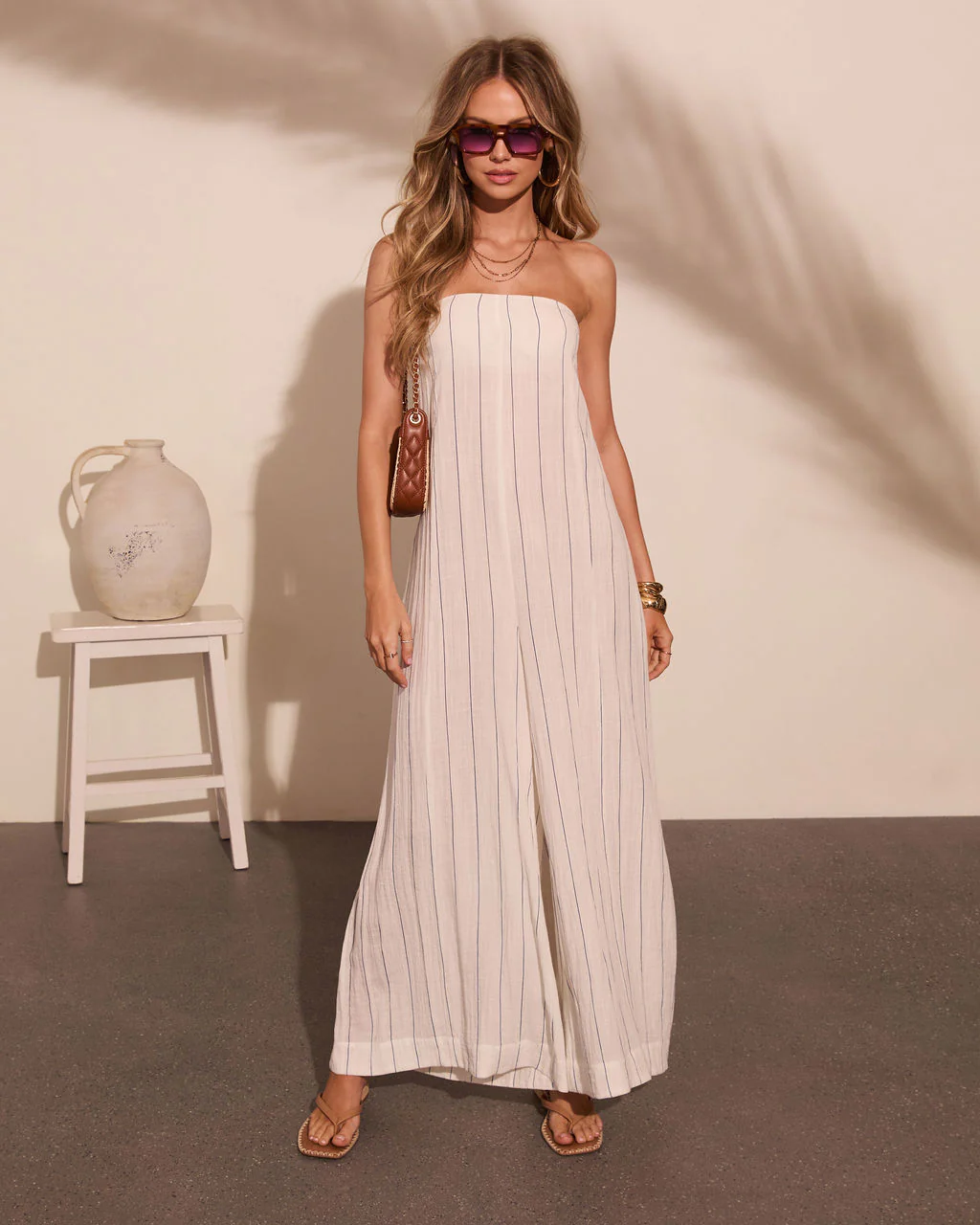 Daily Leisure Relaxed Striped Jumpsuit - Image 6