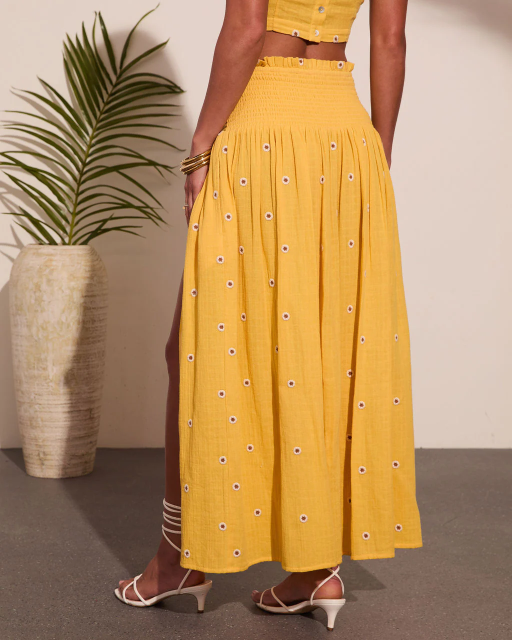 Daisy Darling Embroidered Cotton Floral Midi Skirt - Image 4