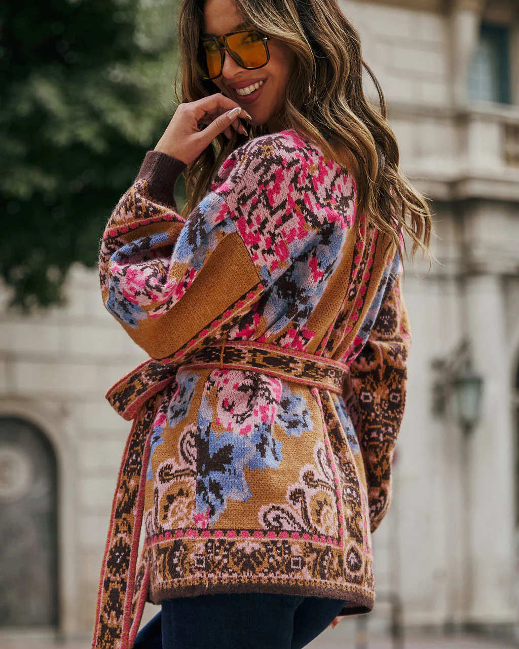 Daisy Days Floral Waist Tie Cardigan - Image 10