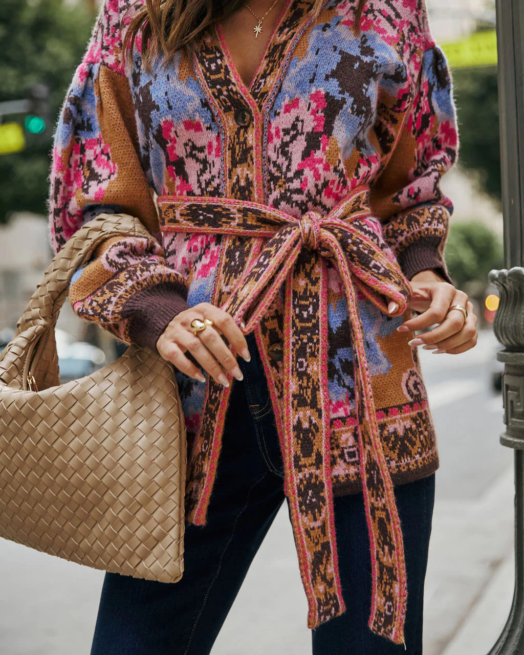 Daisy Days Floral Waist Tie Cardigan - Image 11