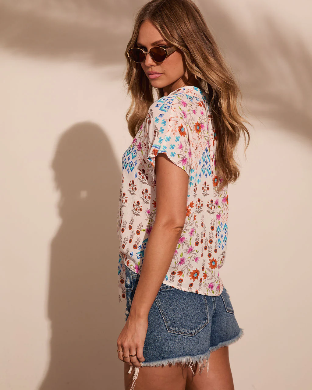 Darling Garden Floral Front Tie Top - Image 4