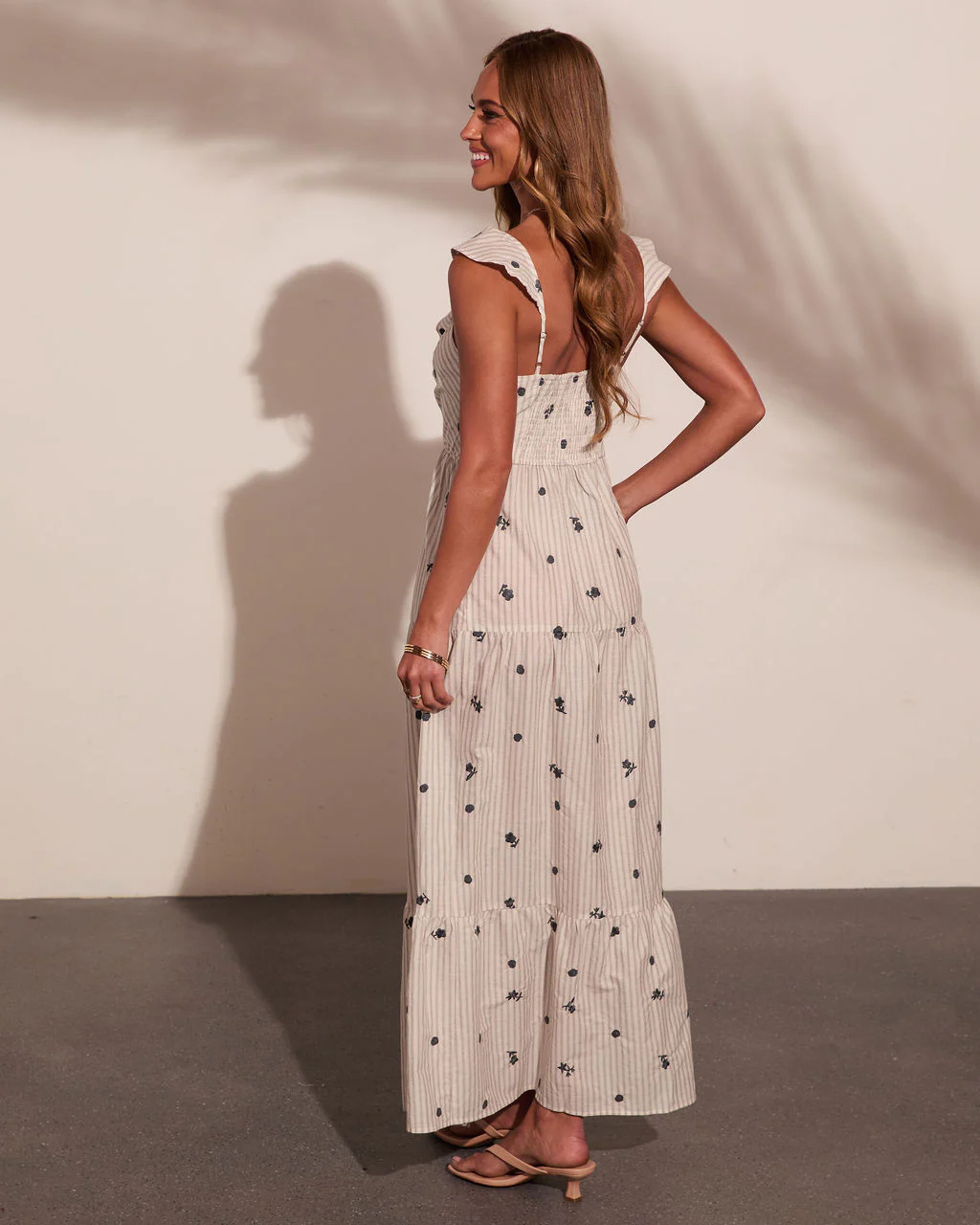 Days Muse Striped Embroidered Floral Maxi Dress - Image 4