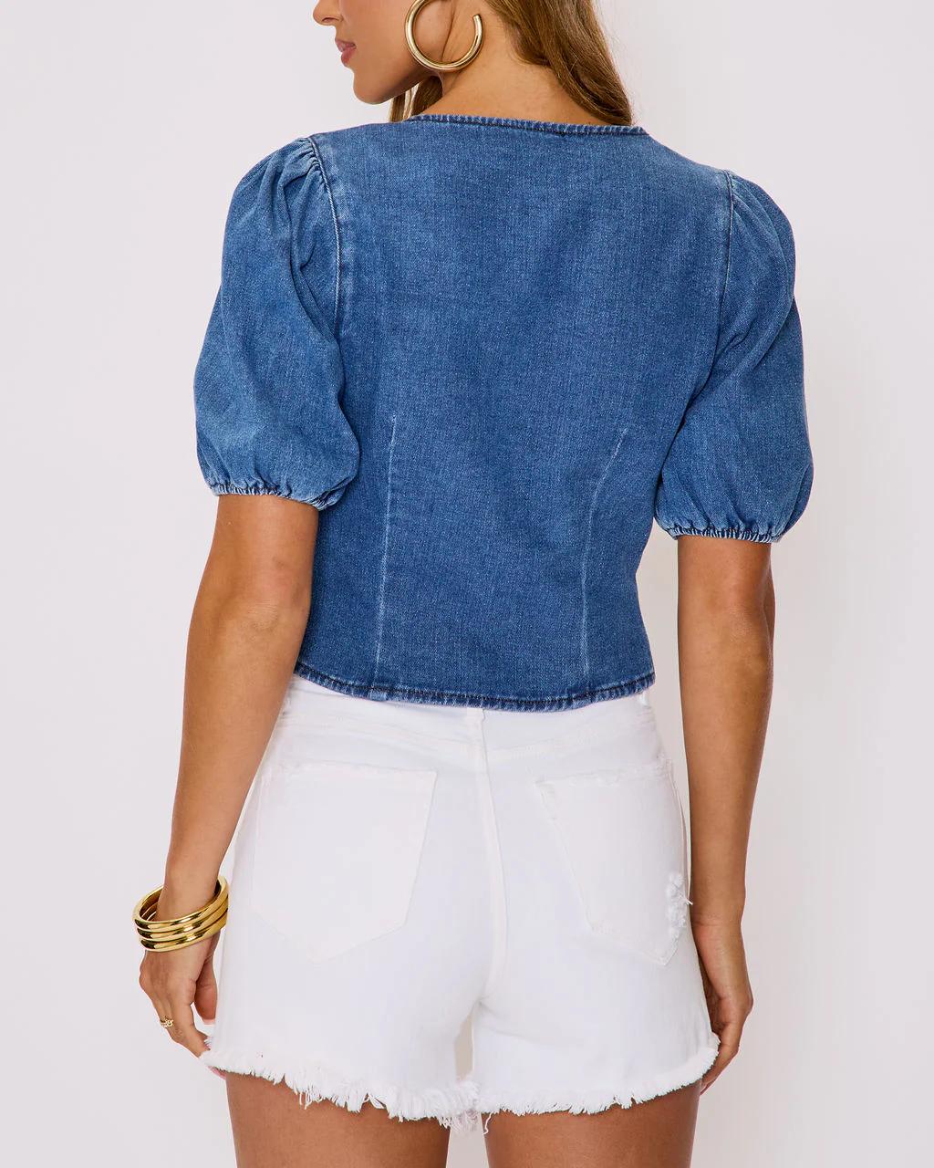 Delilah Denim Tie Front Top - Image 4