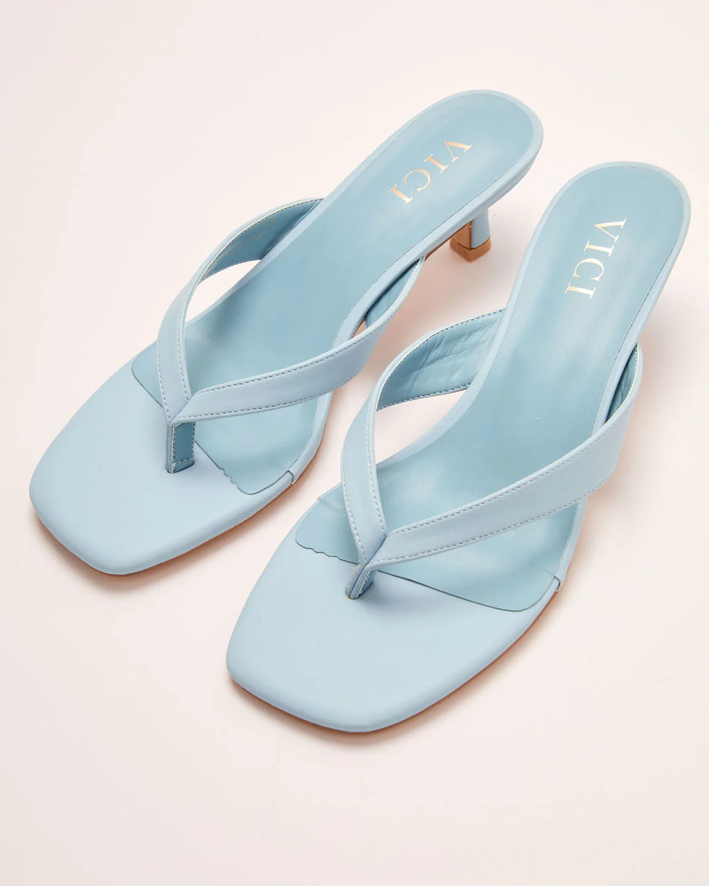 Elisse Vegan Leather Heeled Thong Sandal - Image 2