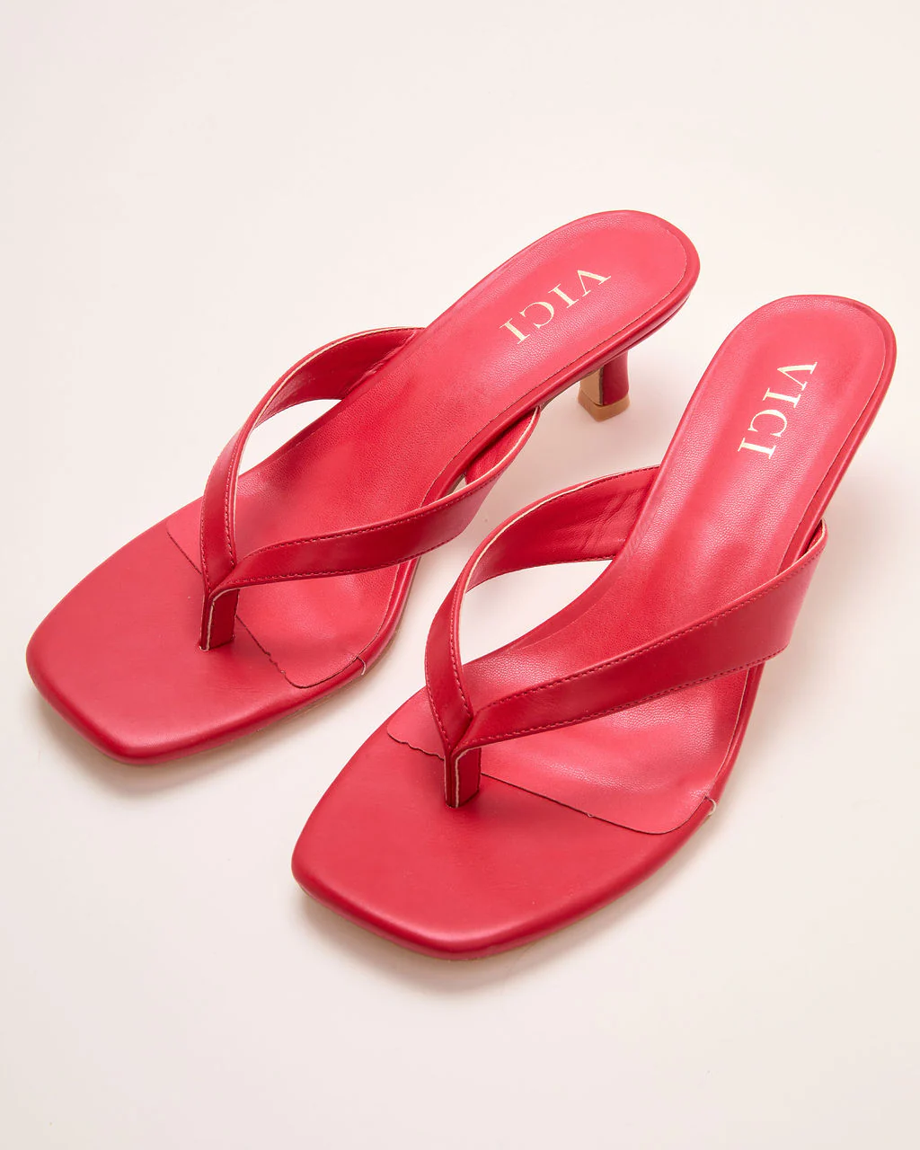 Elisse Vegan Leather Heeled Thong Sandal - Image 8