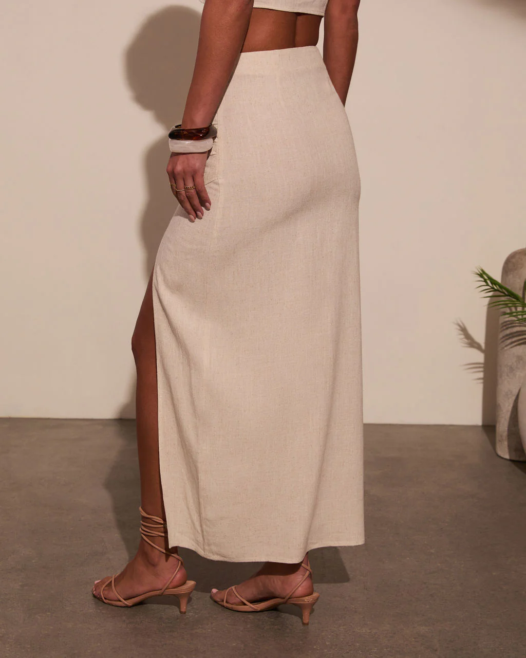 Emiliana Wrap Linen Maxi Skirt - Image 16