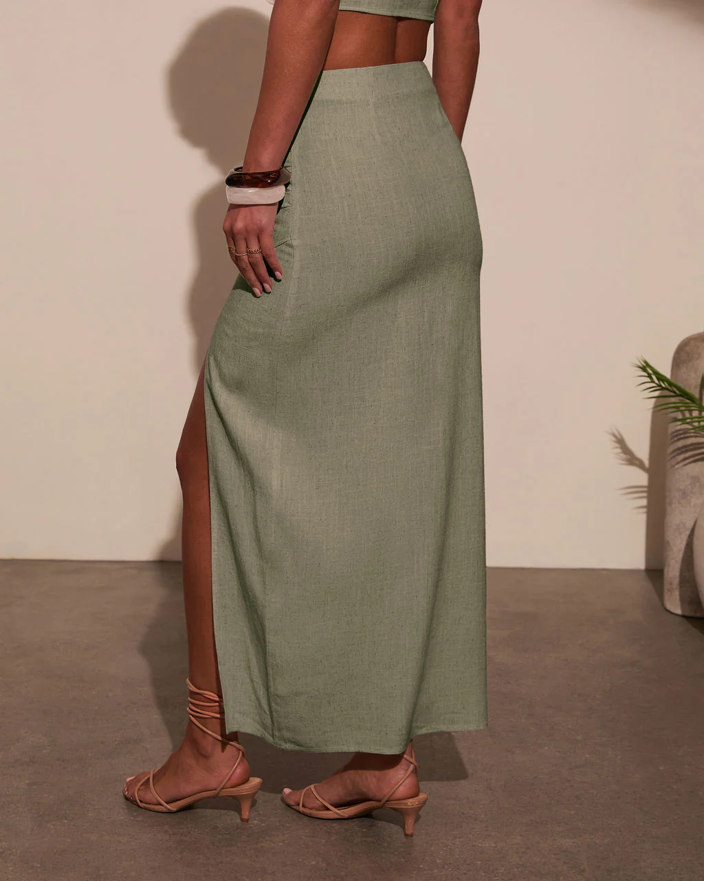 Emiliana Wrap Linen Maxi Skirt - Image 4