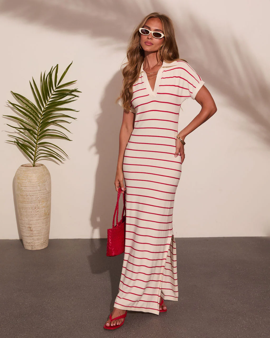 Endless Afterglow Striped Knit Maxi Shirt Dress - Image 6