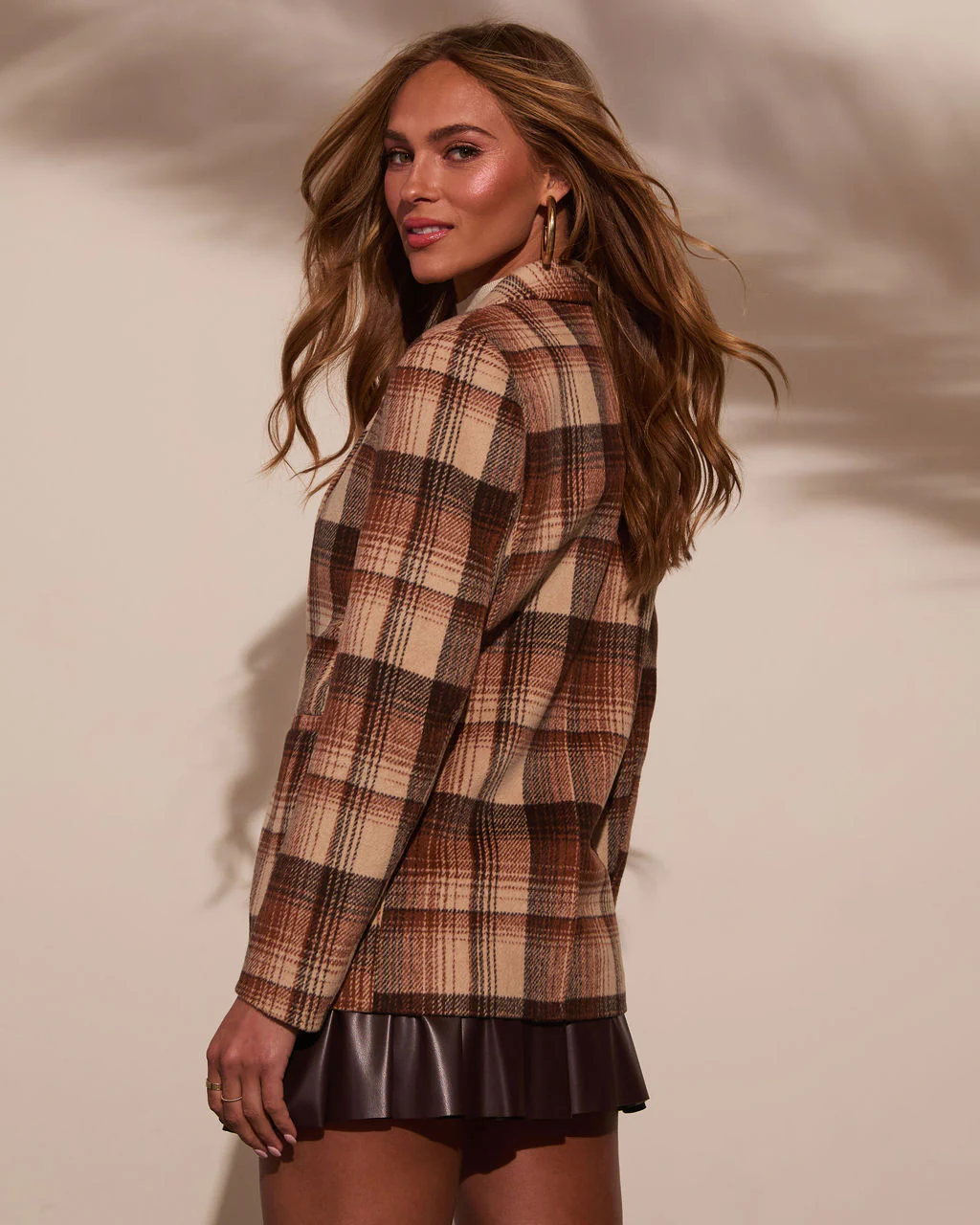 Eve Pocketed Plaid Blazer - Image 22