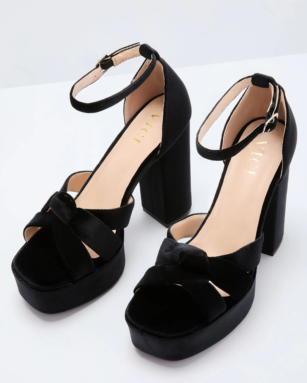 Evening Proper Velvet Platform Heels - Image 14