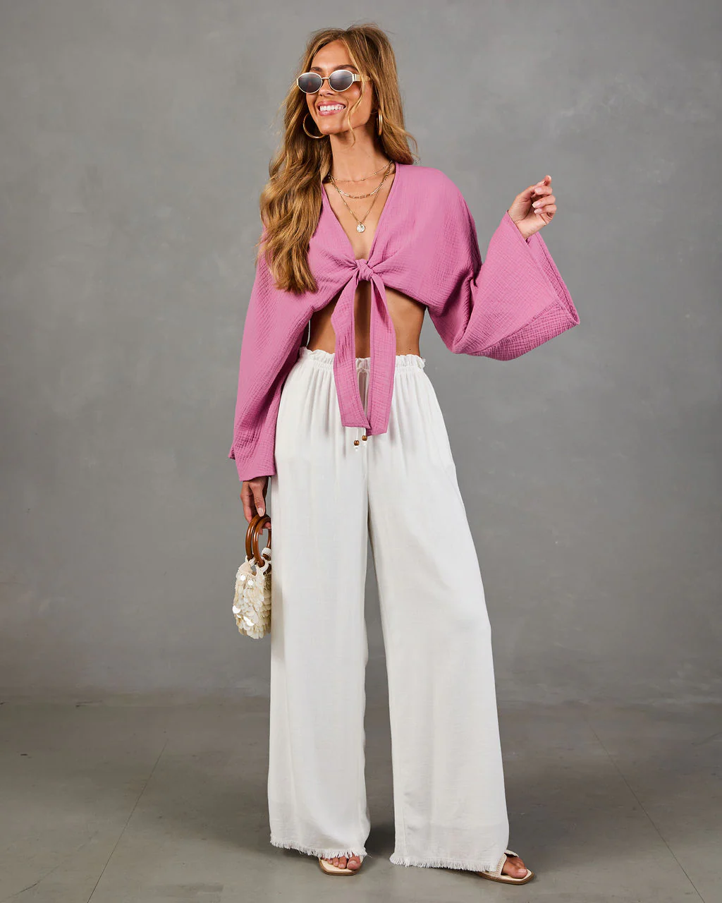 Festival Fever Cotton Front Tie Top - Image 5