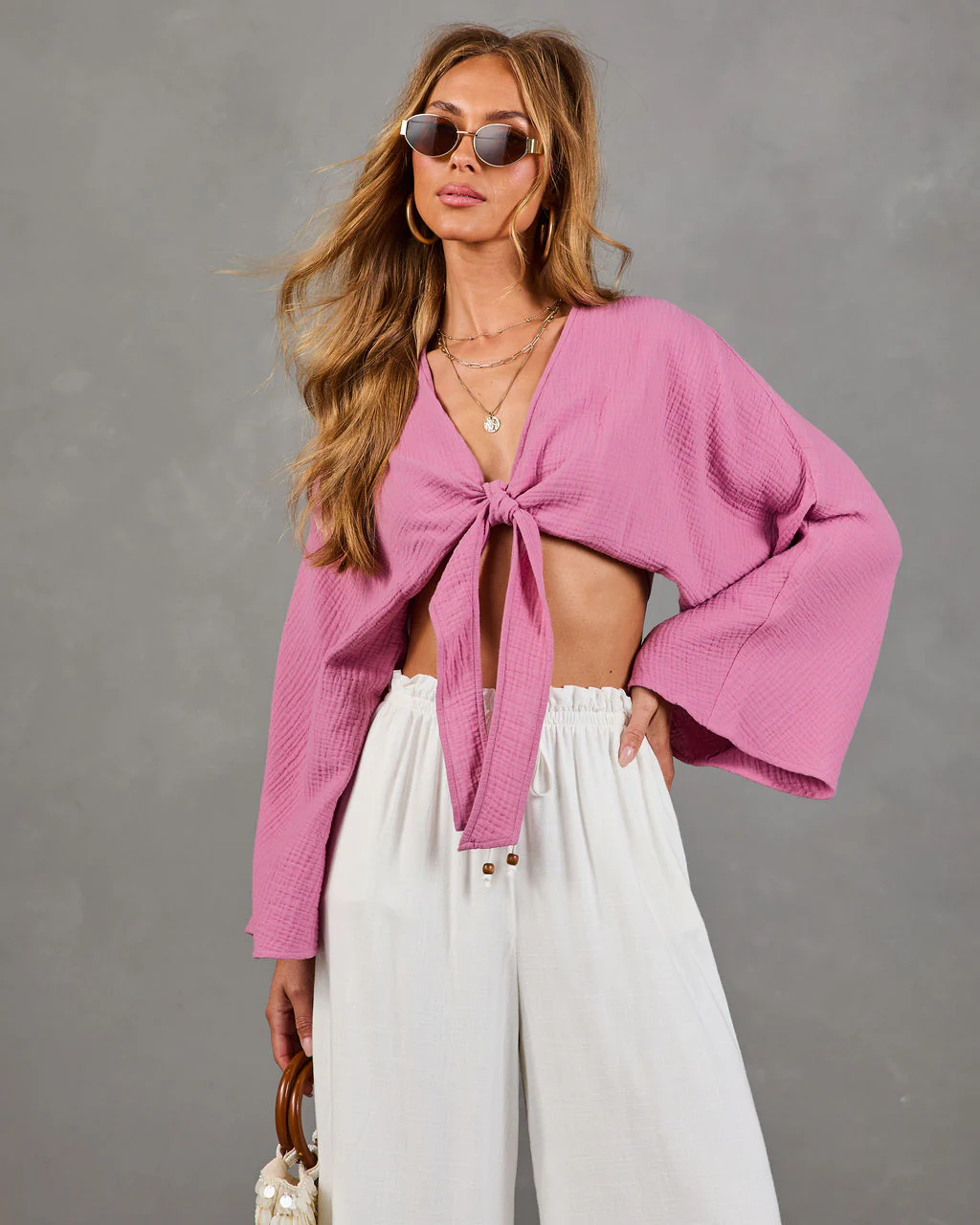 Festival Fever Cotton Front Tie Top - Image 6