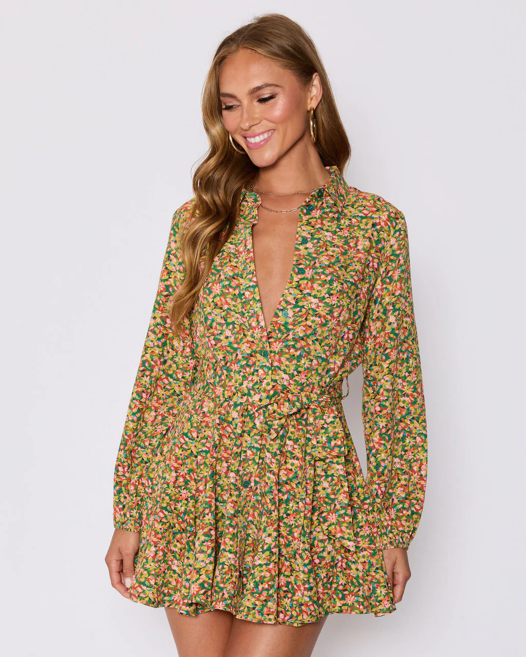 Fiona Floral Button Down Mini Dress - Image 5