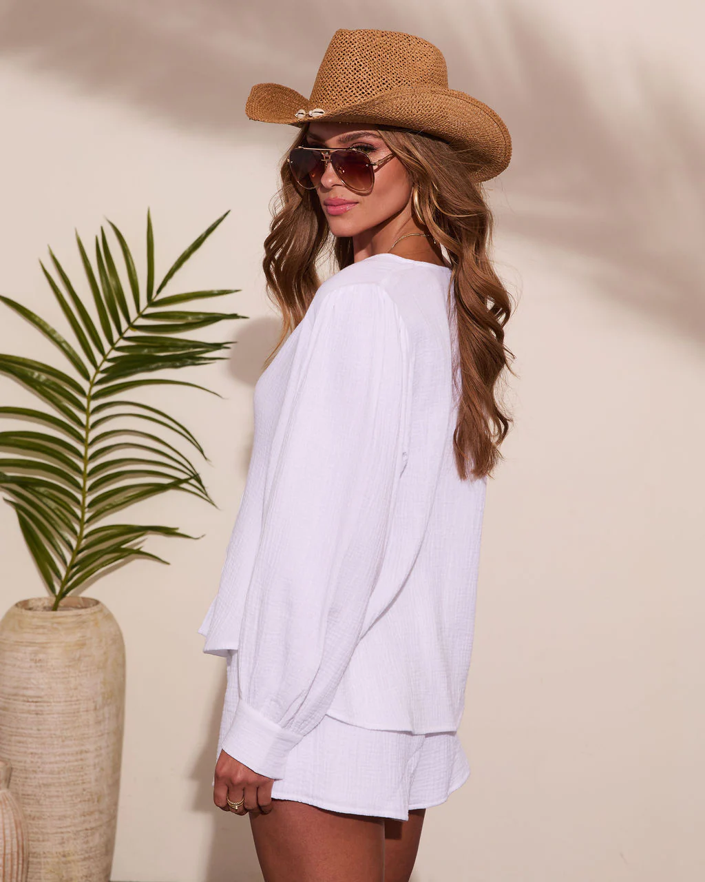 Fiji Cotton Gauze Button Down Top - Image 4