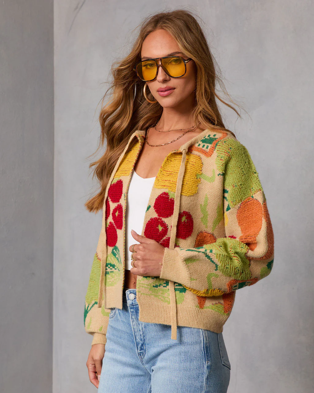 Fresh Picks Graphic Front Tie Sweater - Image 3