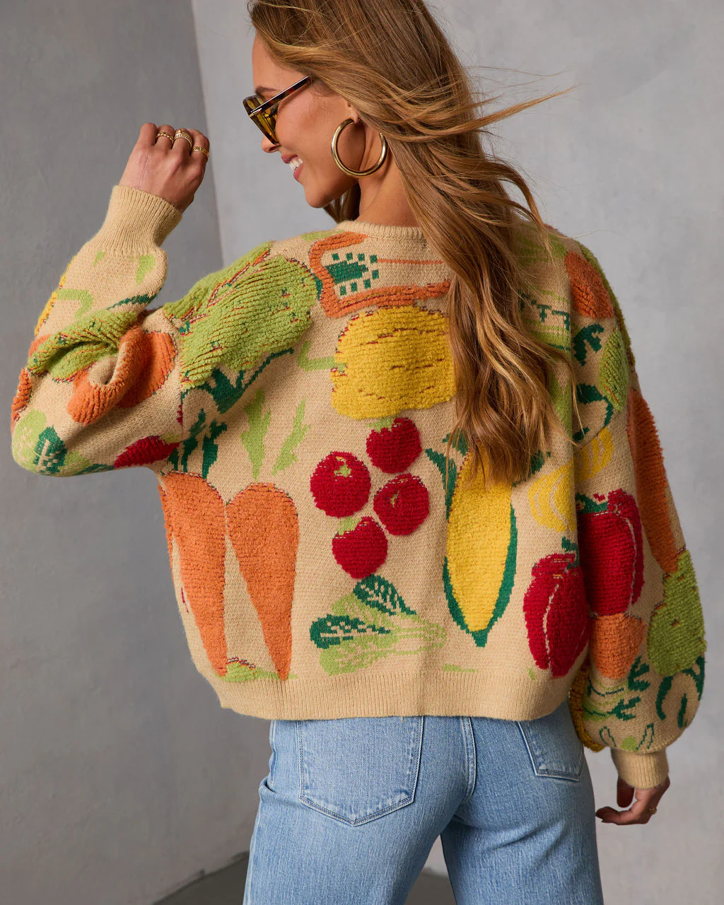 Fresh Picks Graphic Front Tie Sweater - Image 4
