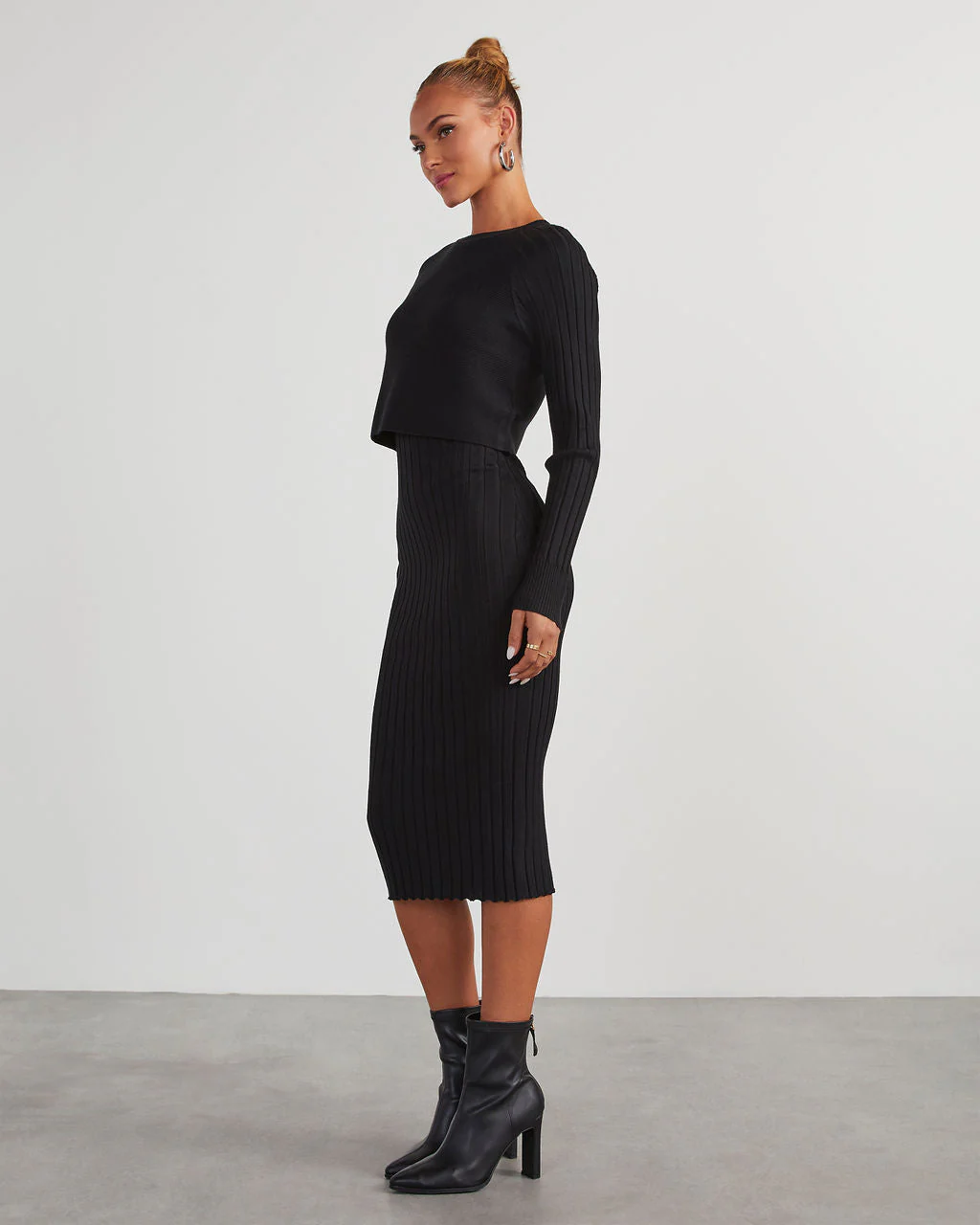 Full Of Surprises Ribbed Knit Midi Dress - Image 3