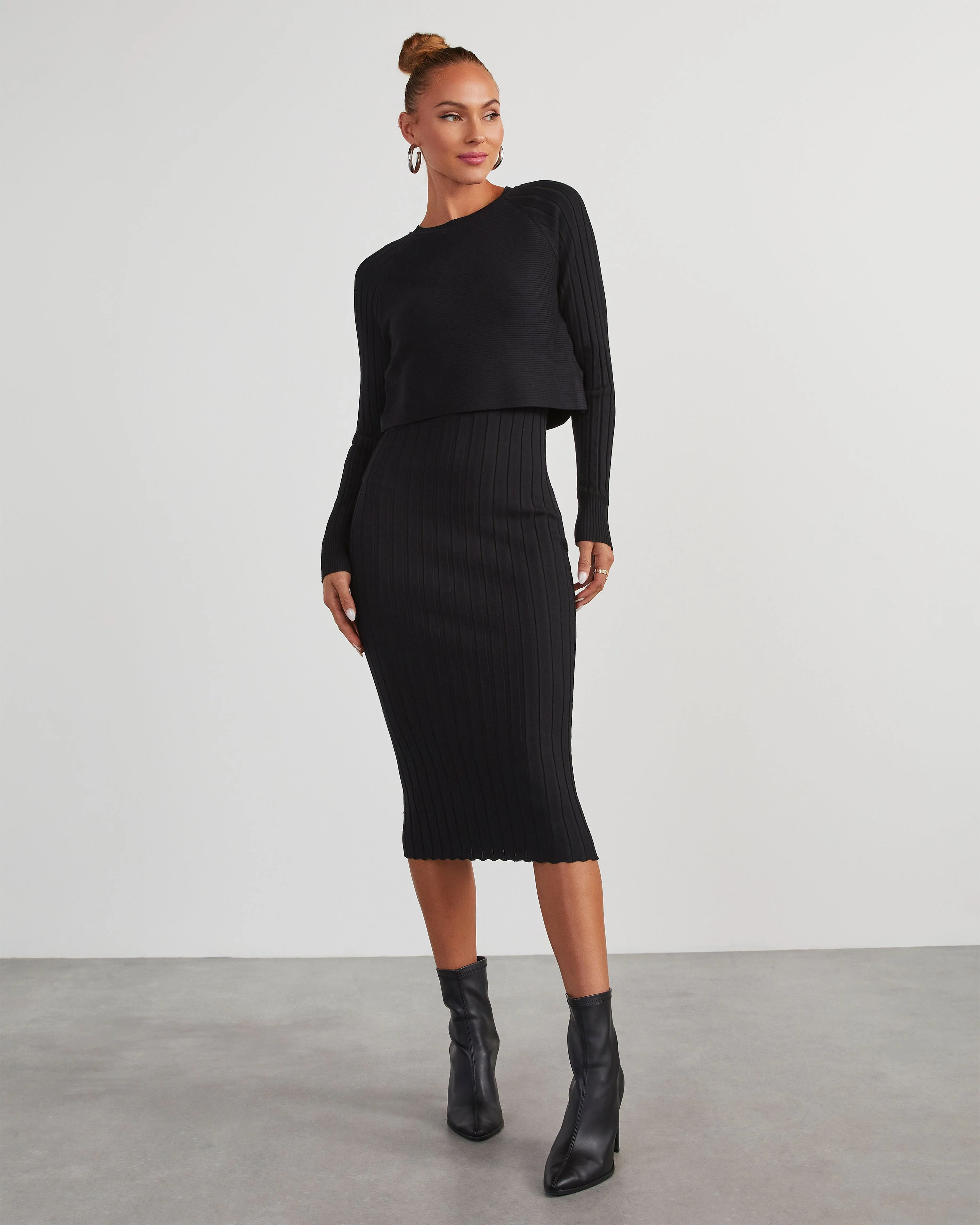 Full Of Surprises Ribbed Knit Midi Dress - Image 4