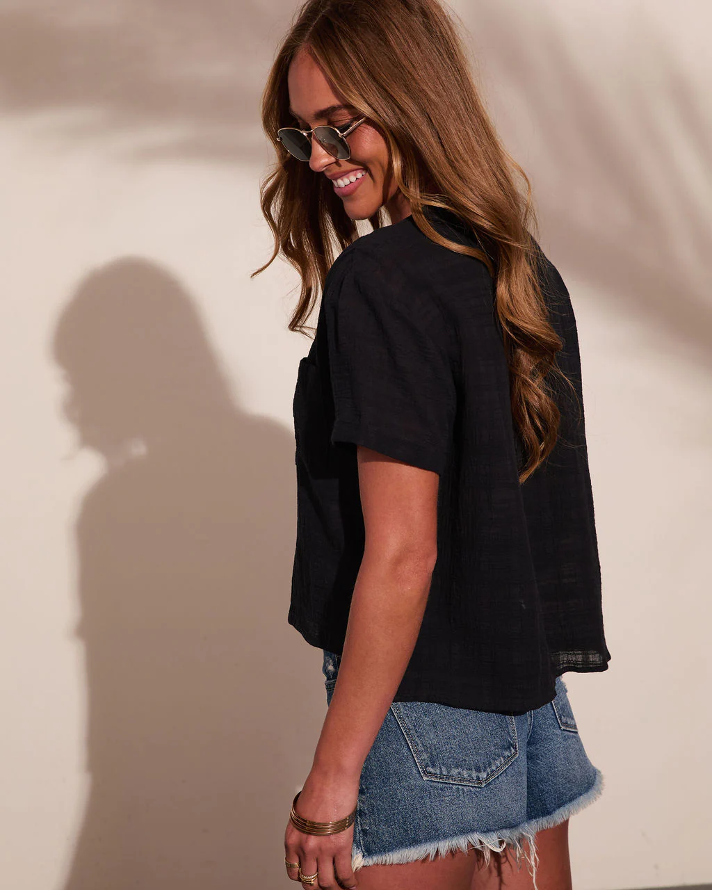 Good Form Cotton Short Sleeve Button Down Top - Image 4