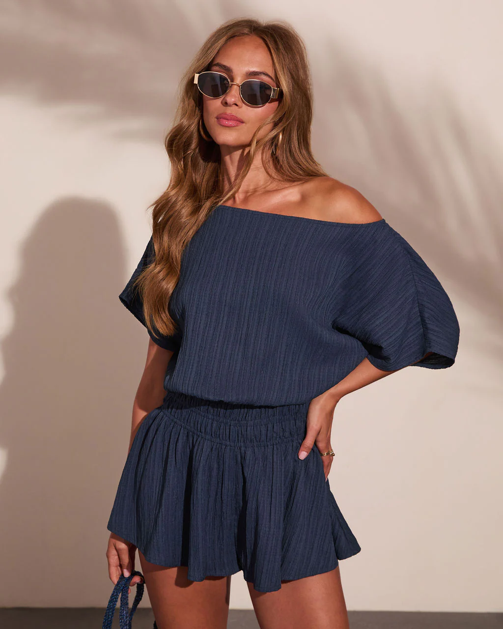 Harbor Spark Off the Shoulder Romper - Image 2