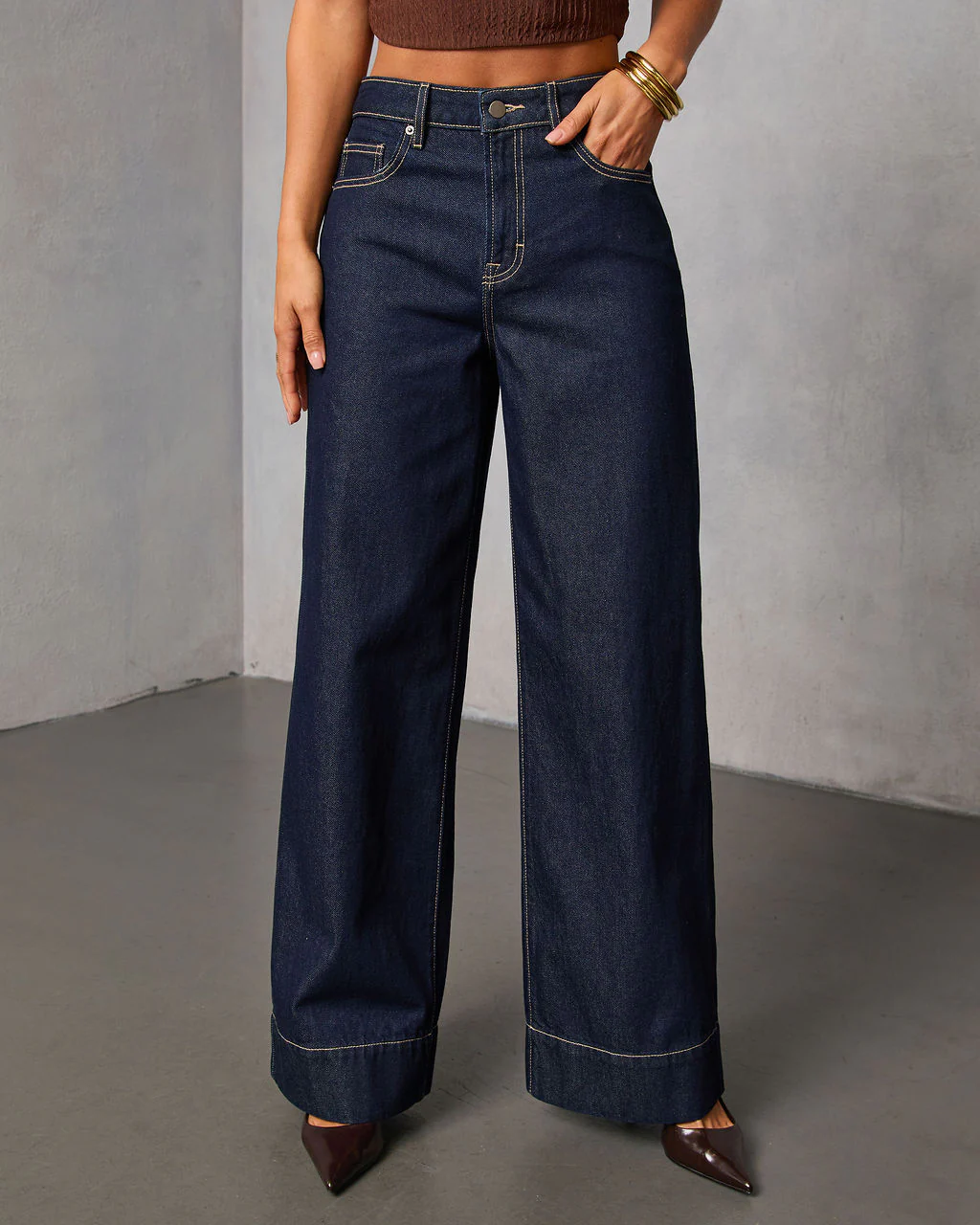 Weekend Plans Rigid High Rise Wide Leg Jeans - Image 2