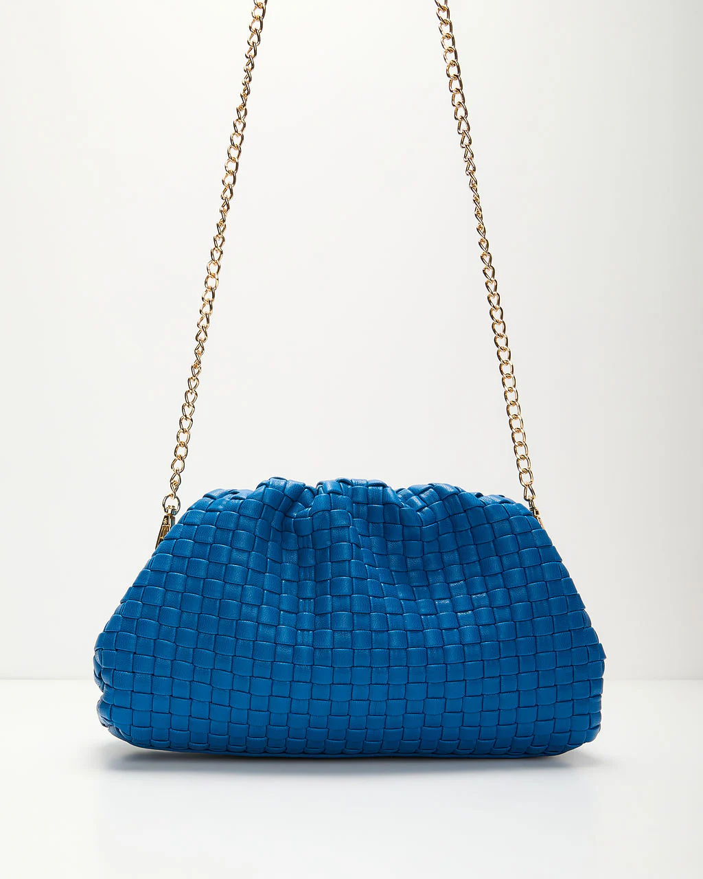 Janice Woven Leather Pouch Clutch - Image 15
