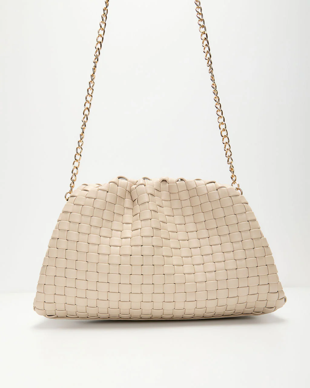 Janice Woven Leather Pouch Clutch - Image 6