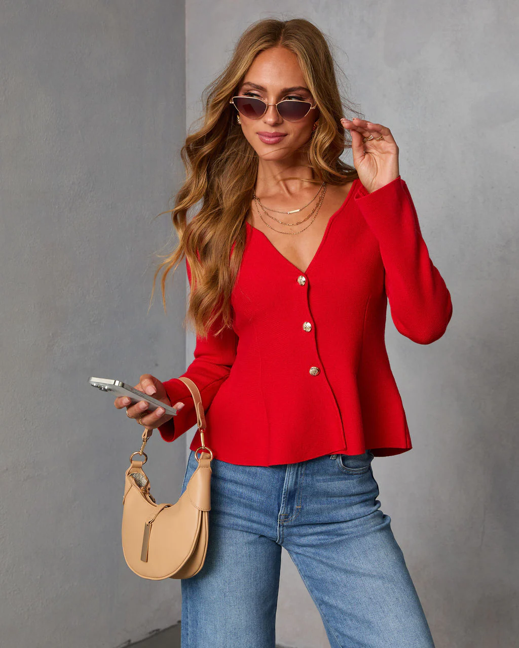 Jesina Peplum Sweater Top - Image 2