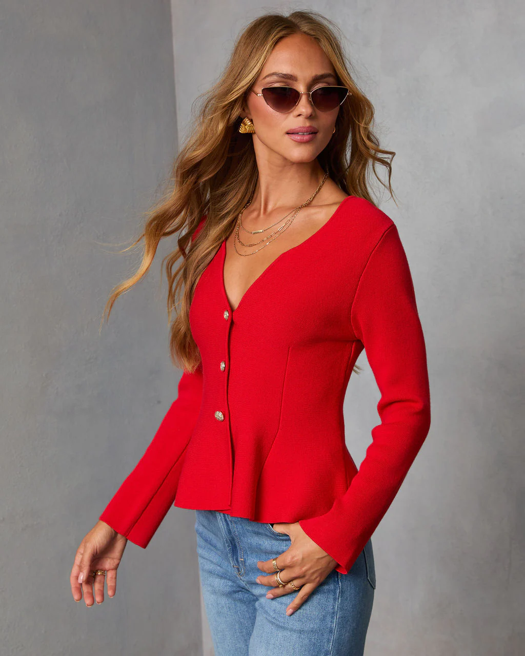 Jesina Peplum Sweater Top - Image 3