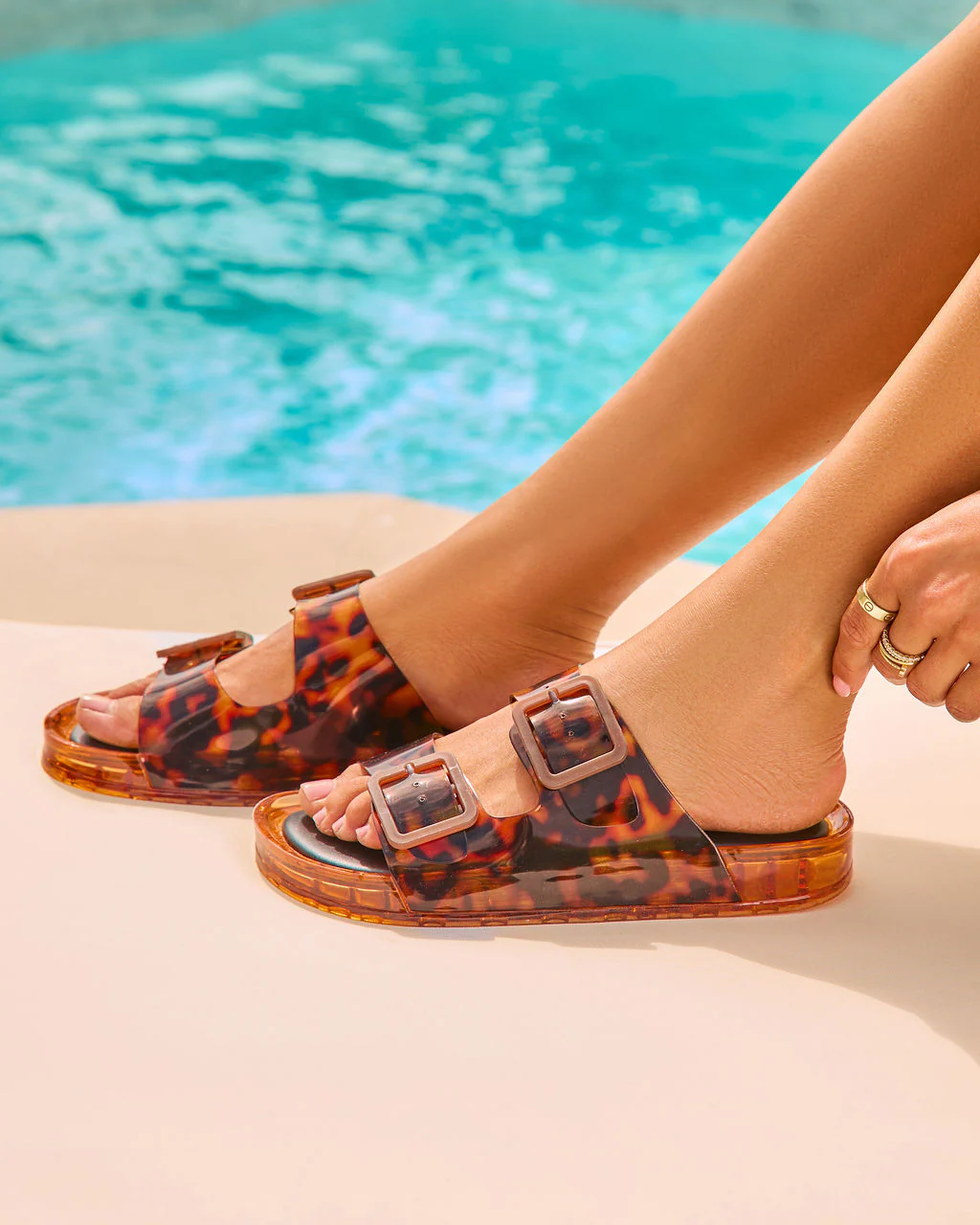 Julio Tortoise Shell Buckle Sandals - Image 4