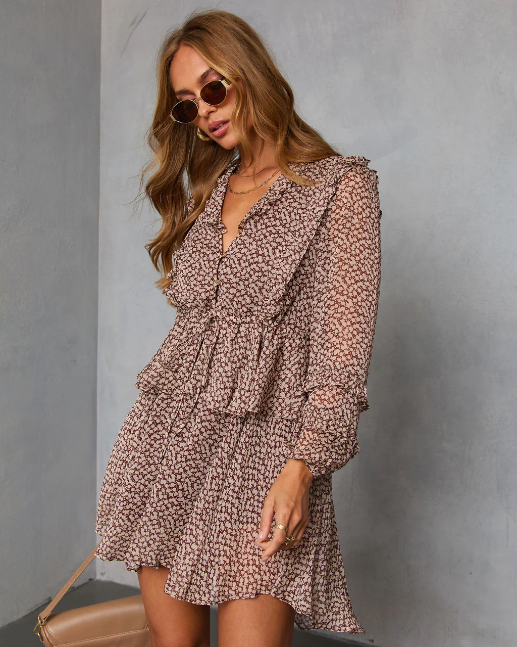 Junae Printed Ruffle Mini Dress - Image 3