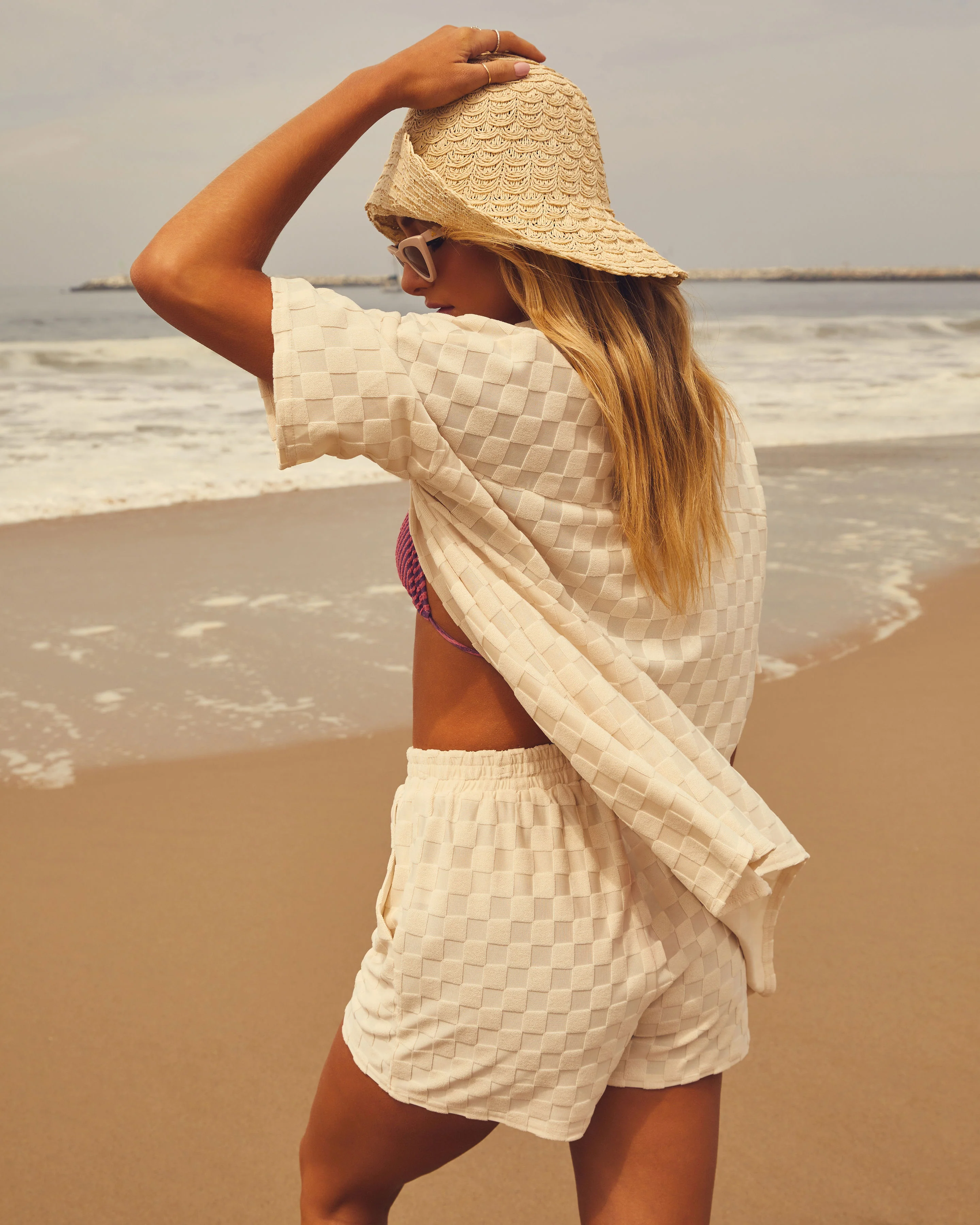 Lainey Checkered Elastic Waist Pocketed Shorts - Image 5
