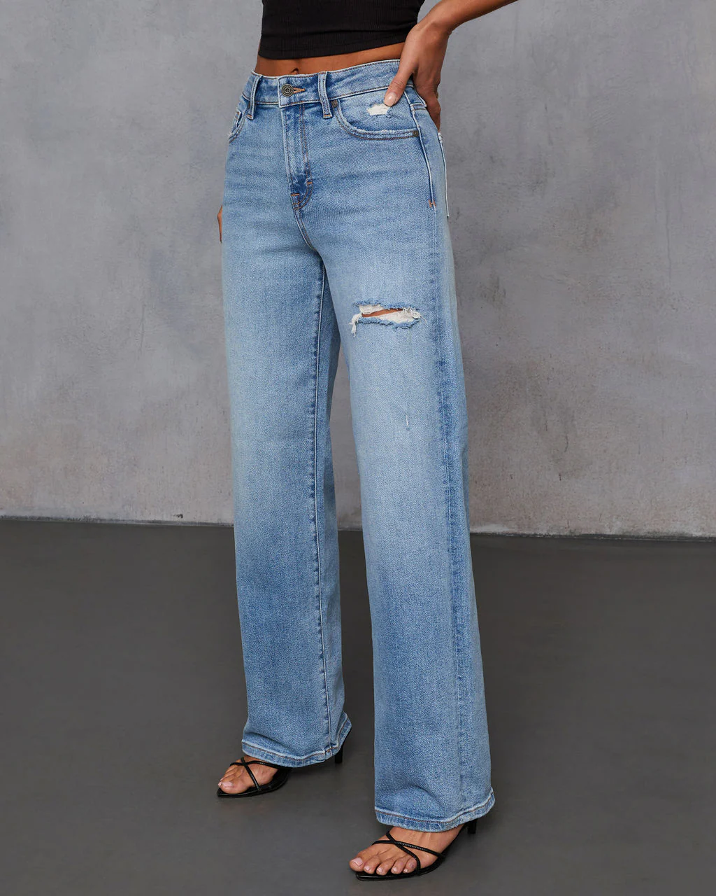 Leenah Stretch Distressed Bootcut Jeans - Image 3